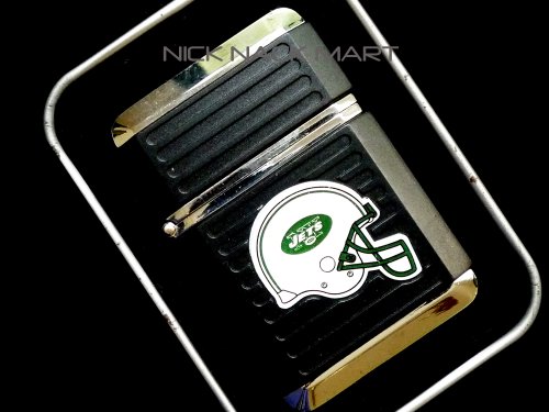 NFL NEW YORK JETS BUTANE TORCH LIGHTER with TIN BOX