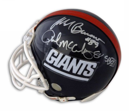 Mark Bavaro and Phil McConkey Autographed Dual Signed New York Giants Mini Helmet