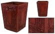 Tooled leather basket, 'Boxed' Tooled leather basket, 'Boxed'