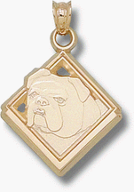 Click here to buy Bryant College Bulldogs Diamond Bulldog Logo Pendant - 14KT Gold Jewelry by Logo Art.