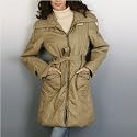 K.K. Women's Metallic Crinkle Walking Coat