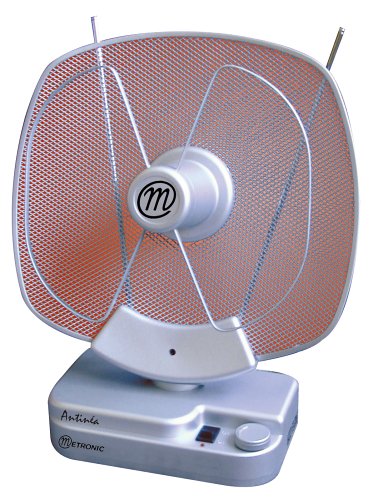 Metronic 426996 - Antenne UHF/VHF/FM Interieure - ANTINEA gain 36 dB (gain reglable) Silver