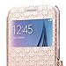 SailsON Electronics Samsung Galaxy S6 Case Leather Wallet PU Case Flip Cover Built-in Card Slots View Window Stand Holder Function Phone Protective For Samsung Galaxy S VI, Rose