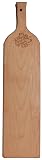 Laser Engraved Wine Bottle Shaped French Bread Board - Maple with Wine, Fish & Cheese Image