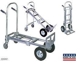 Convertible Hand Truck 3 Position Aluminum 10" Pneumatic Wheel PWT