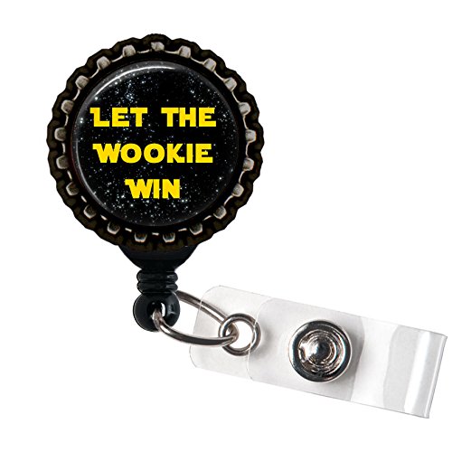 Let the Wookie Win Black Identification Badge Reel ID Tag Holder