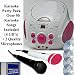 Portable Karaoke Machine EKG77 - Stereo Boombox CD Player + Karaoke Machine - PARTY PACK: with 2 x Boys / Girls wired karaoke microphones (various colours) + 50 Karaoke SONGS (4 CD ' S) - CDG + (Connect to a TV to display lyrics from CD) - inc Echo - by Easy Karaoke - Pink (FAMILY PARTY PACK: Exclusive to Digitel Technology Ltd)