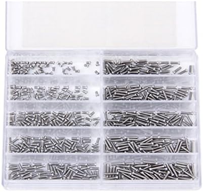 Miraclears 1000Pcs/Set Stainless Steel Eyeglass Watch Repair Tool Kit Set Screw Replacement Kit Stainless Steel Screws