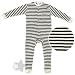 image and picture of Cream and Black Striped Thermal Union Suit for Men