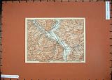 1905 COLOUR MAP RAGAZ MALANS SARGANS MELS GRUSCH BERG