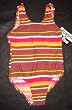 Girls 1 PC U-Back Brown Stripe