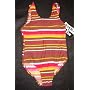 Girls 1 PC U-Back Brown Stripe