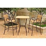 Valencia Three Piece Outdoor Wicker Bar Height Bistro Set