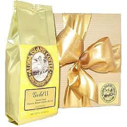 Christmas, Hanukkah, All Occasion Golden Gift of Kona Coffee Blend, 8 Oz Whole Bean