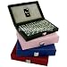 Deluxe Black Domino Set - Double Six Set of Dominoes Touch of Suede
