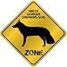New  White German Shepherd Dog Zone - Old / Vintage  Crossing Sign Dog