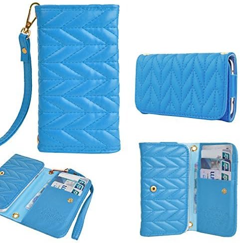 4.7" iPhone 6 case,VAMVAZ 3D Fashion Quadrilateral Pattern Wristlet PU Leather Flip Wallet Full Body Protector Case Cover Skin For 4.7" iPhone 6 Samsung Galaxy S3 S4 i9300 i9500 Amazon Fire Phone HTC One HUAWEI Ascend P7 Sony Xperia ZR LG Nexus 5 BlackBerry Z10 (Blue)