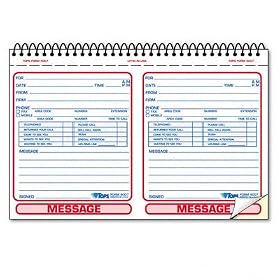 Phone Message Book, 2-part carbonless, white and canary, 200 sets, 8 1 2x5-1 2 TOP4007 by Tops