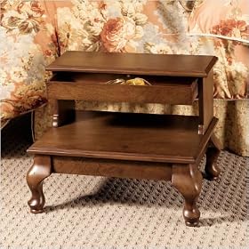 Bed Steps with Drawer - Antique Cherry