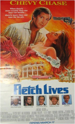 Buy Chevy Chase Autographed Full Size ''Fletch Lives'' Movie Poster by SuperStar Greetings