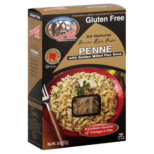 Hodgson Mill Gluten Free Brown Rice All Natural Penne Pasta with Milled Flaxseed, 8-Ounce Boxes (Pack of 6)