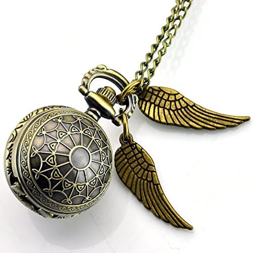 Wogkok Jewelry Mens Cartoon Harry Potter Retro Spider Ball Angel Wings with Gift Box