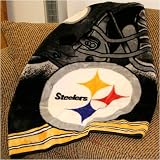 Pittsburgh Steelers Helmet Royal Plush Blanket Throw