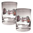 Atlanta Braves MLB 2pc Rocks Glass Set - Primary Logo by Great American Products