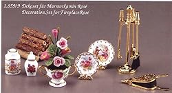 Reutter Porcelain Rose Miniature Fireplace Decorations