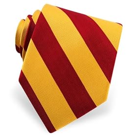 Burgundy and Gold Stripe Extra Long Tie by Elite - Gold Silk