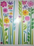 Main Street Wall Creations Flower Garden Removable Wall Stickers [2- Double Sided Sheets]