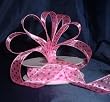 Organza Polka Dot Ribbon -5/8"- Hot Pink/Black Dots - 25 Yards (75 Ft)