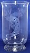 Individually Hand Etched Kokopelli Glass Candle Shade 11"H