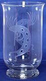 Individually Hand Etched Kokopelli Glass Candle Shade 11H