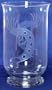 Individually Hand Etched Kokopelli Glass Candle Shade 11"H