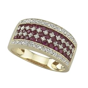 14K Yellow Gold 1 5 ct. Diamond and 1 ct. Ruby Fashion Ring by Ruby Birthstones