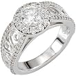 14K White Gold Diamond Engagement Ring Semimount - 0.67 Ct. - DOES NOT INCLUDE CENTER STONE