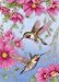 Hummingbirds w/Pink Garden Flag