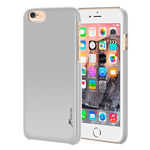 iPhone 6s Plus Case, Apple iPhone 6s Plus, roocase Ultra Slim Fit Thin Lightweight Shell Case [Median] Protective Pefect Fit Non Slip Soft Matte Cover for Apple iPhone 6 Plus , Silver