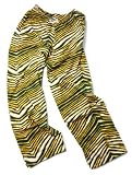 Zubaz Pants: Green/Gold Zubaz Zebra Pants - Small