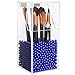 Putwo Premium Quality Brush Holder With Free Blue Pearls 5MM Acrylic Makeup Organizer Case Box