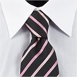 Jones Collection Black & Pink Wide Stripe Silk Tie