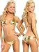 Metallic Gold Sexy Pucker Back Bikini Swim Wear - MEDIUM/LARGE