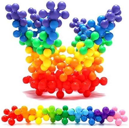 Skylly 90Pcs Mighty Molecules Big Size Clip Connect Pieces Interlocking Solid PE Plastic Building Set Kids Safe Material