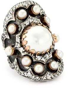 BORA Simulated Pearl Roundup Ring, Size 7