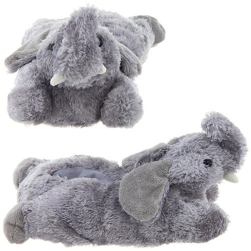 Wishpets Grey Elephant Feet Plush Animal Slippers