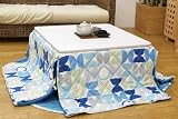 正方形省スペース型こたつ掛布団 『iyプラード』 サイズ：180×180cm カラー：ブルー(#5010039)の画像