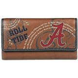 Alabama Fossil Women's NCAA Letterman Flap Clutch Wallet