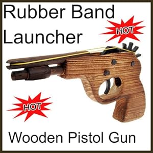 Classical Rubber Band Launcher Wooden Pistol Gun(toy)