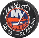 Mike Bossy Autographed Hockey Puck | Details: New York Islanders, with "80-83 Sc Champs" Inscription